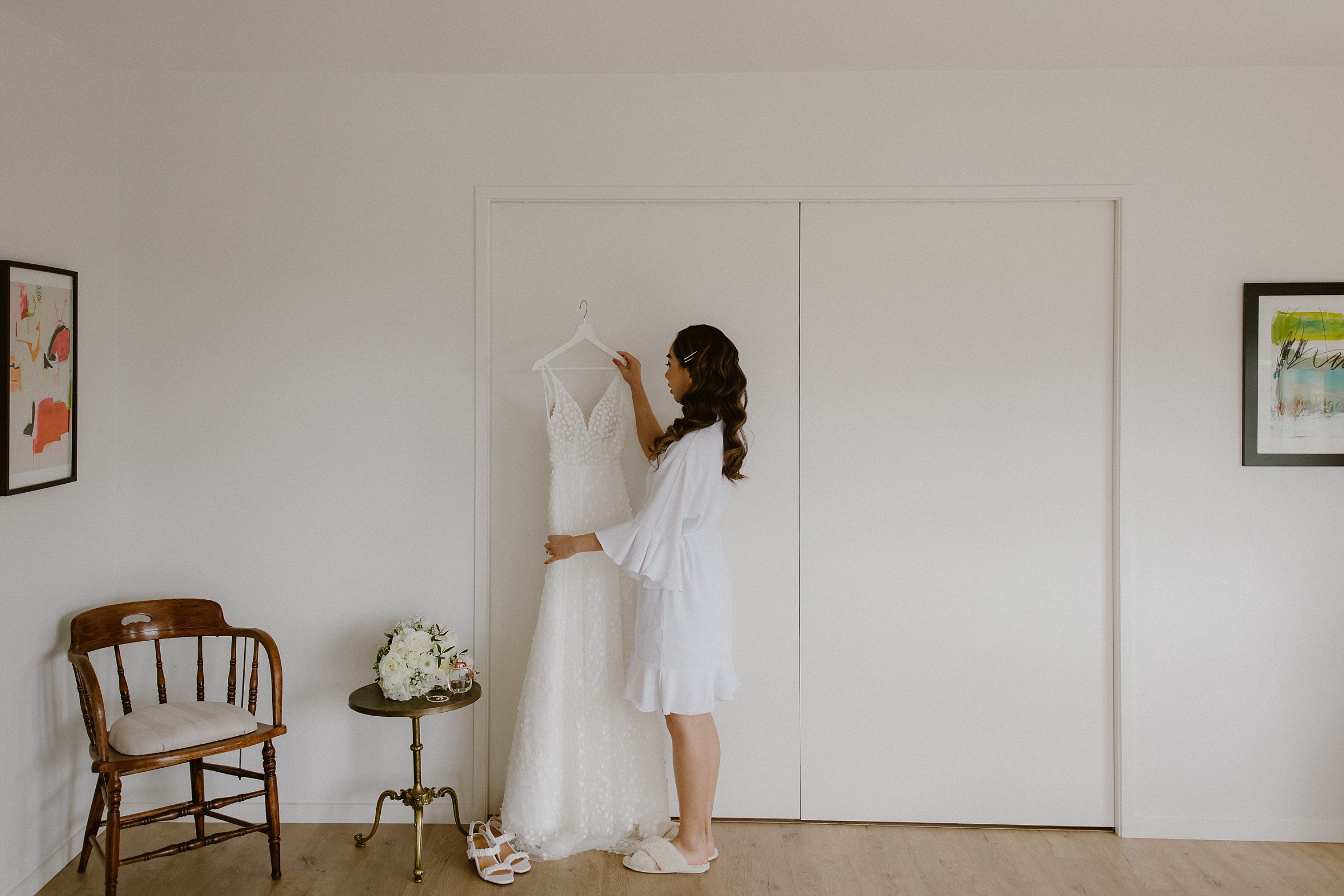 Bride getting ready