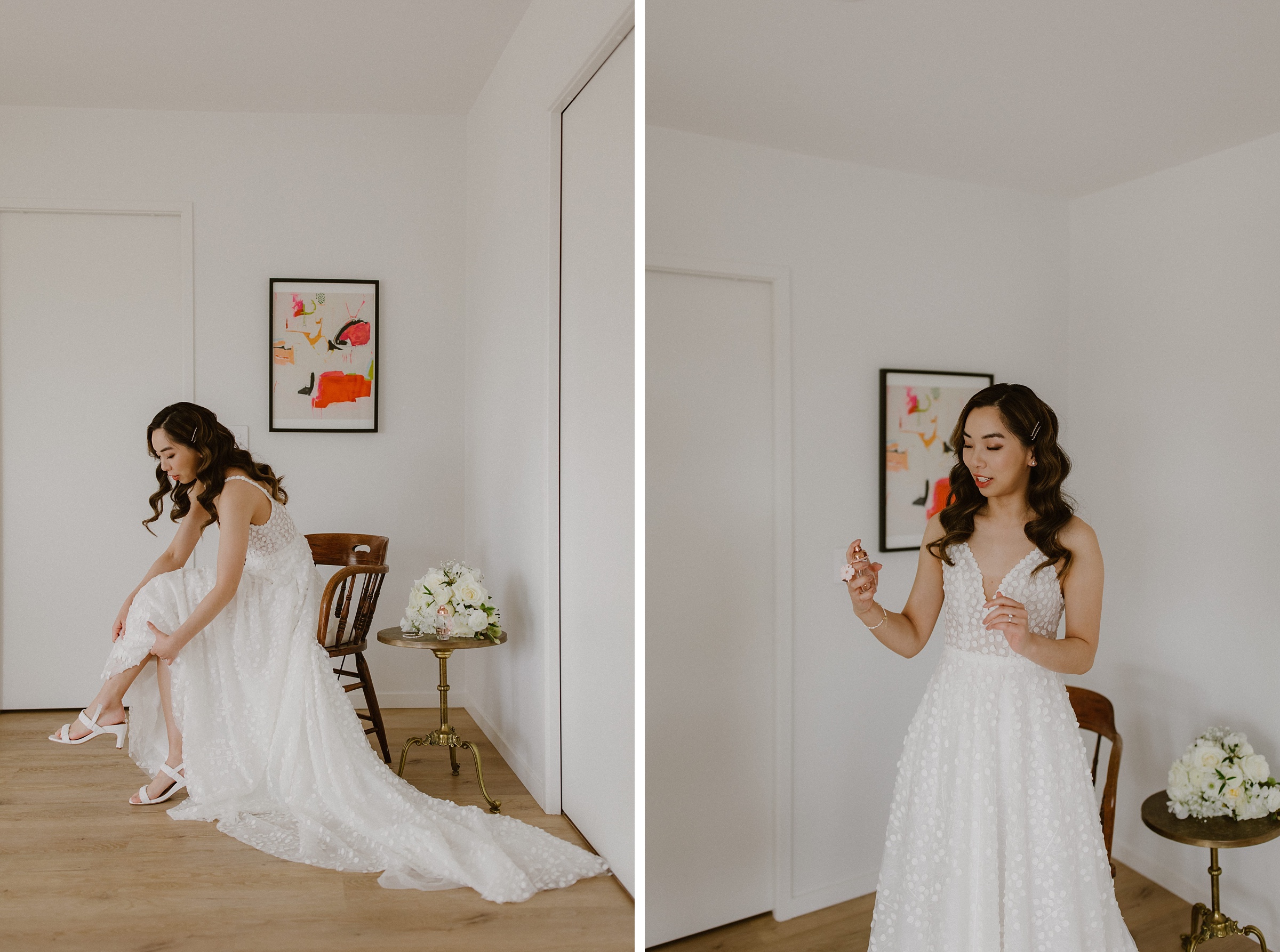 Bride getting ready