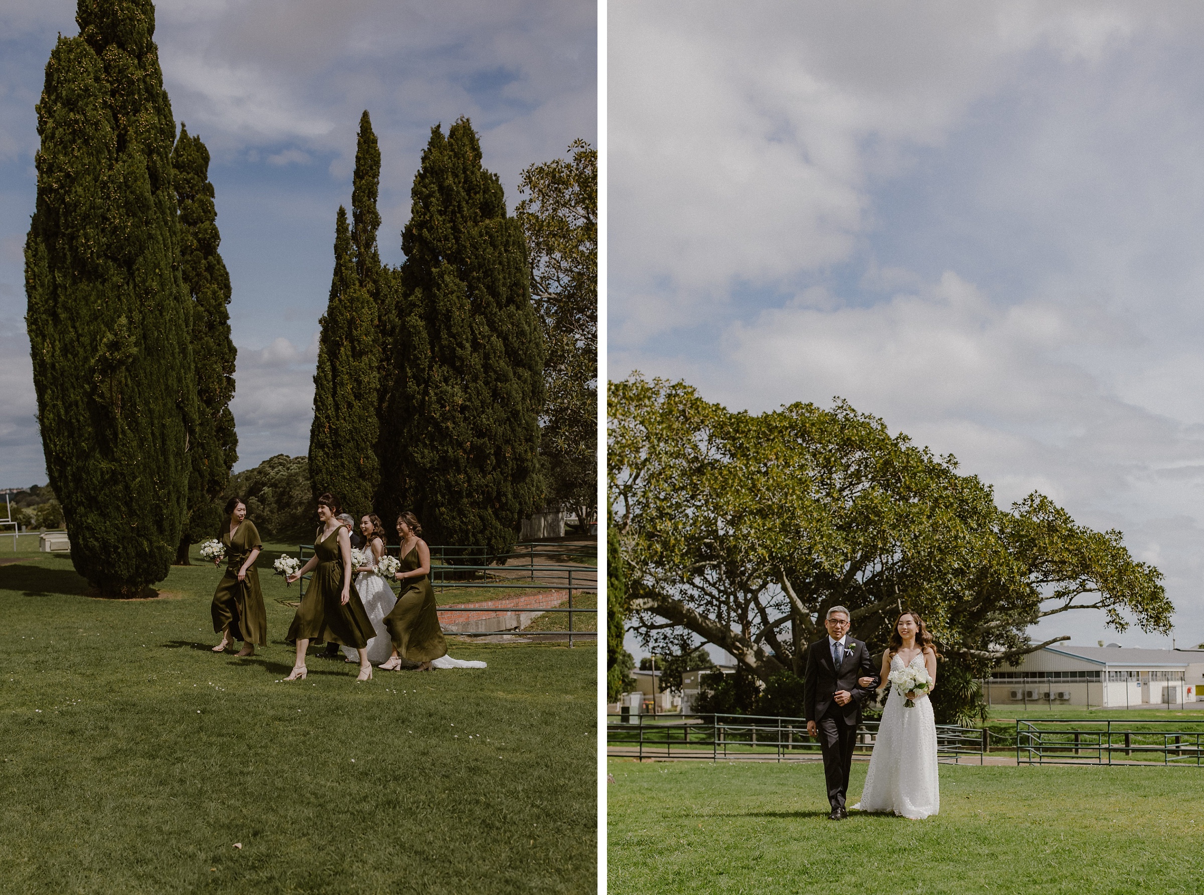 Bride walking